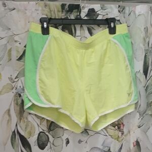 Women's Lime Green and Yellow Athletic Shorts